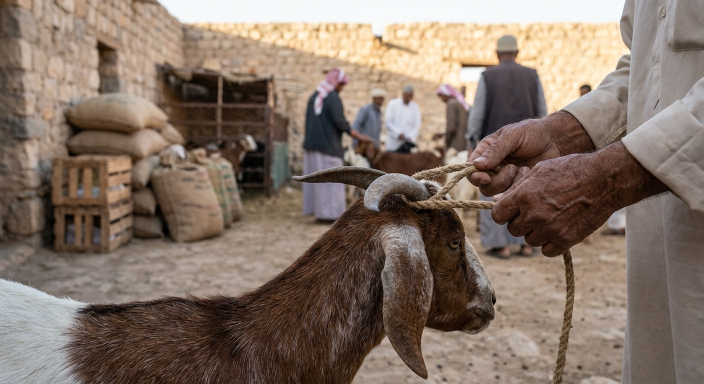 Ilustrasi penyembelihan hewan kurban yang melambangkan ketaatan dalam sejarah idul adha.